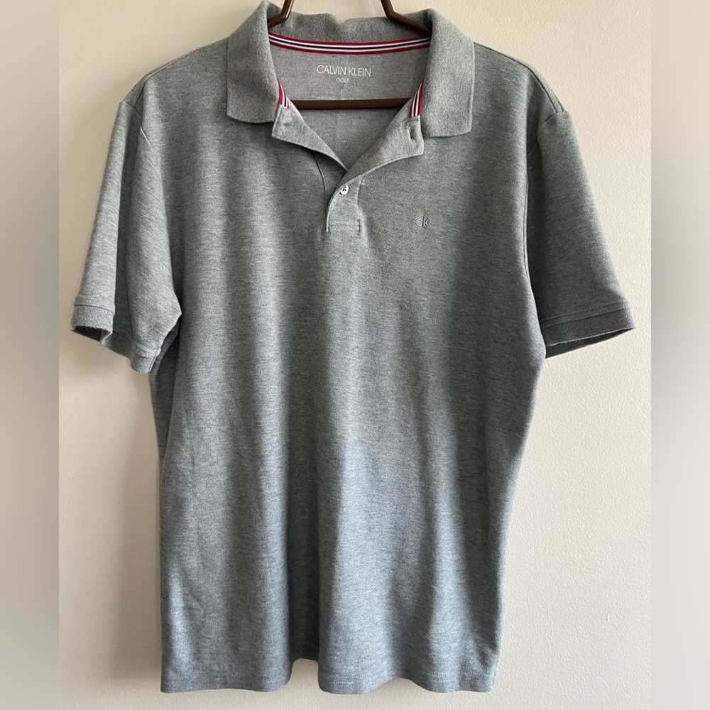 Calvin Klein Golf Newport polo shirt in light grey size L